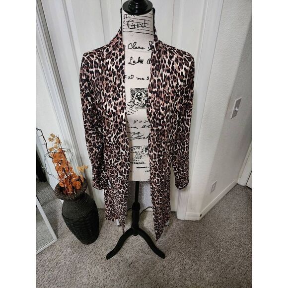 Cheetah Print Bathing Suit Cover Up Or Looks Great With Leggings Size L - Picture 2 of 6